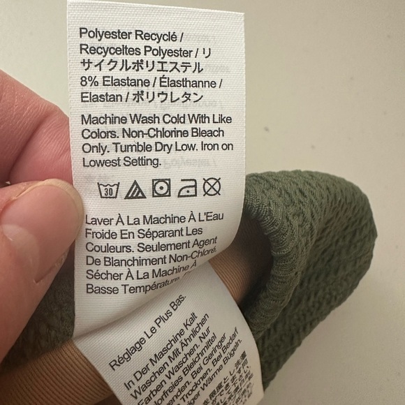 J.Crew Textured Curved-Waist Cheeky Bikini Swim Bottoms Size Small Olive Green - Picture 5 of 5